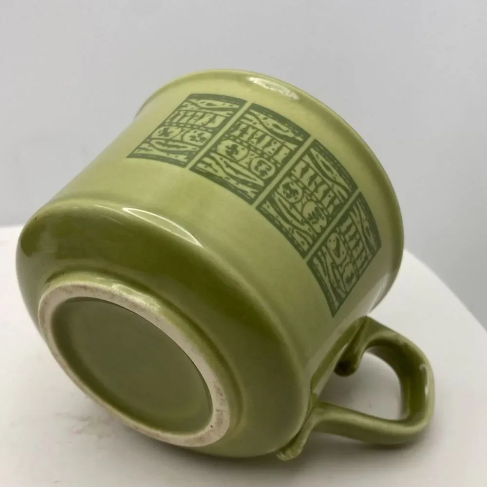 Vintage Taylor Smith & Taylor Oasis Green Pattern Set of 3 Cups